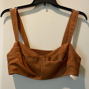 Satin Brown Women's Top